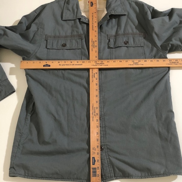 Levi's Men's Charcoal gray green long sleeve sherpa lined Shirt Jacket sz Large - Picture 11 of 16